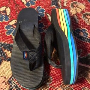 Rainbow platform flip flops sz 9
